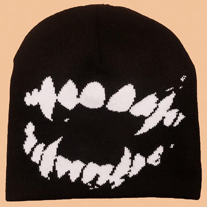 Y2K Beanie Boom - Soft, Warm, Unisex Graphic Knit Hats with Elastic Band, Hip Hop Skull Cap Design