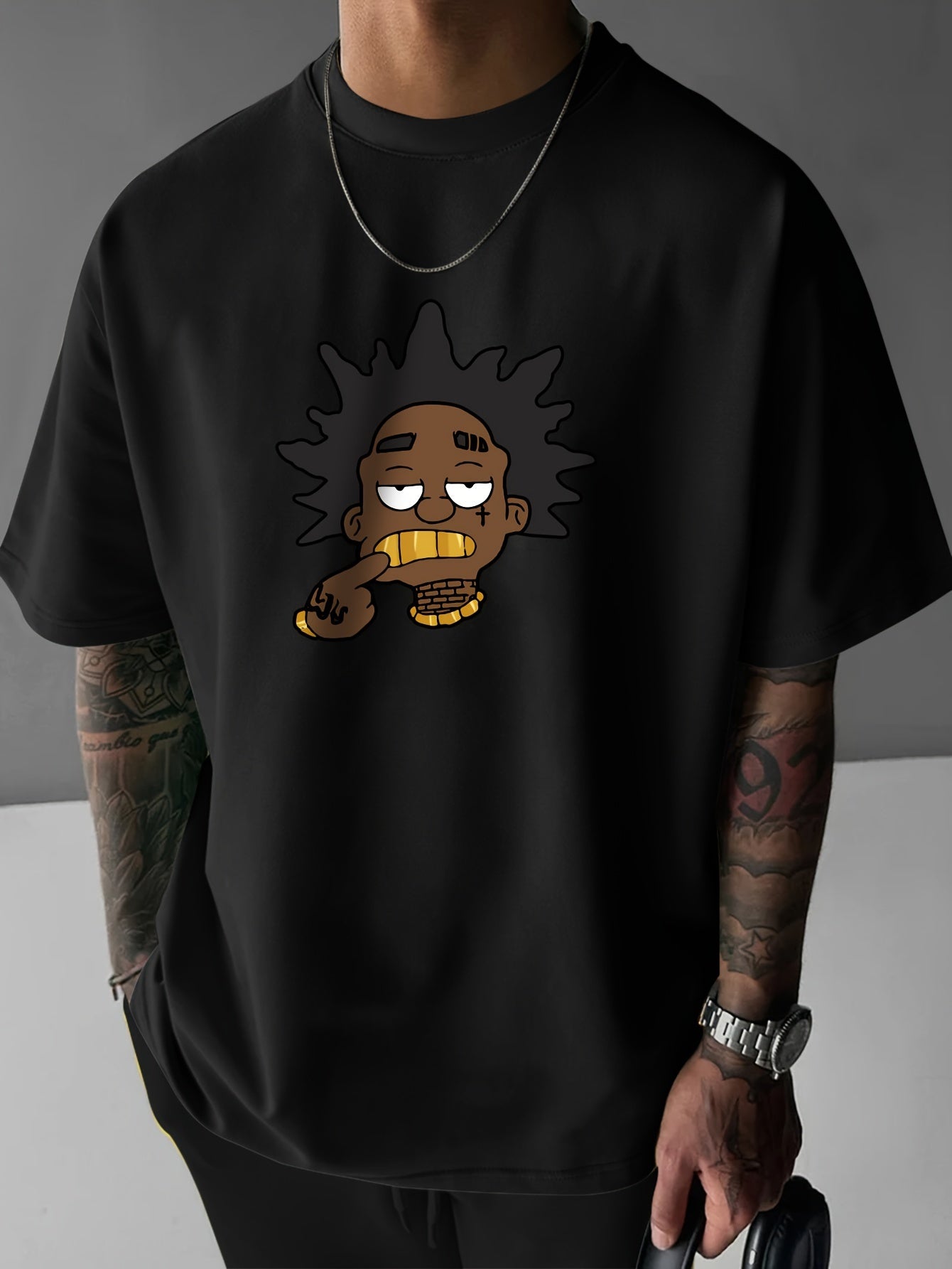 Men's Graphic Tee with Unique Portrait Design