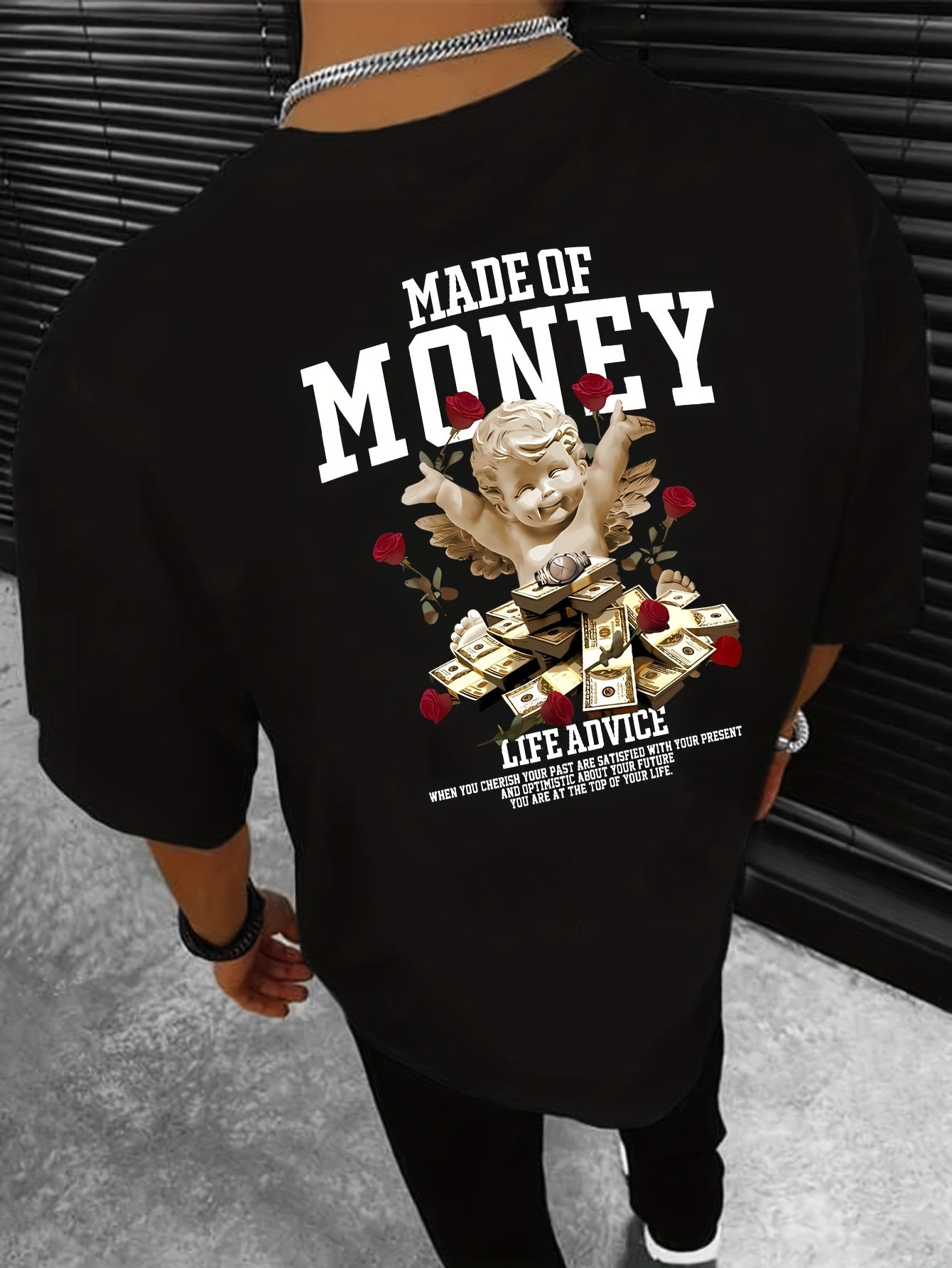 Mens Graphic Crew Neck T-Shirt - Casual Comfy "Made Of Money"