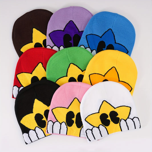Star Beanie Candy Color Skull Cap Lightweight ElasticColdproof Beanies
