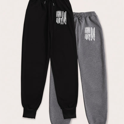 2-Pack Womens Jogger Sweatpants - Elastic Drawstring