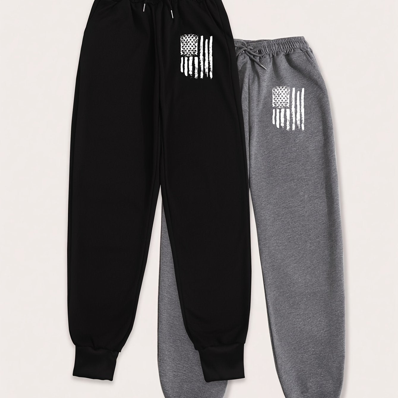 2-Pack Womens Jogger Sweatpants - Elastic Drawstring