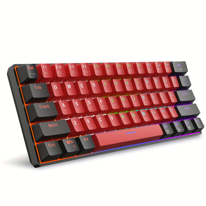 61-Key Mechanical Wired Mechanical Gaming Keyboard, Blue Light Keyboard