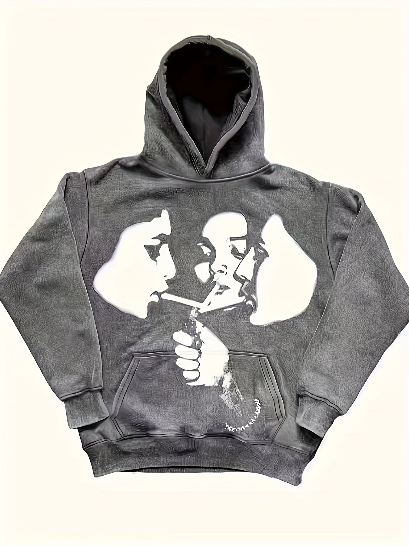 Y2K Figure Print Hoodie - Comfortable, Durable mens Pullover