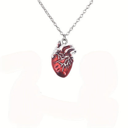 1pc Unique Necklace, Blood Red Gothic Heart Necklace,