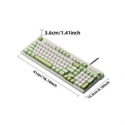 Wired Silent Gaming Keyboard with Rainbow Backlight, Quiet Typing Keys