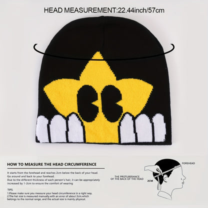 Star Beanie Candy Color Skull Cap Lightweight ElasticColdproof Beanies