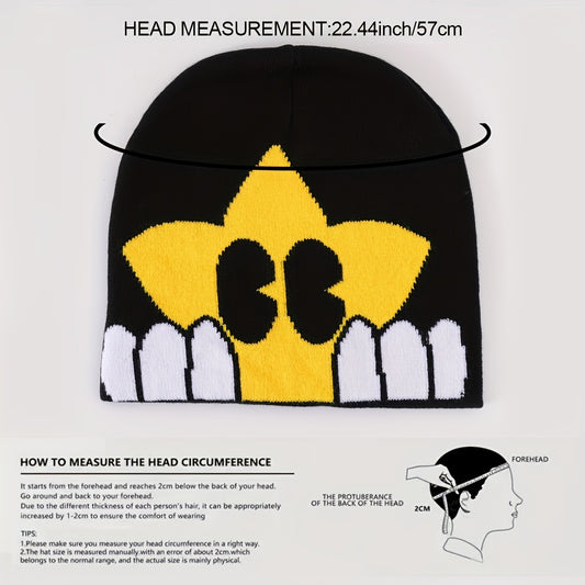 Star Beanie Candy Color Skull Cap Lightweight ElasticColdproof Beanies